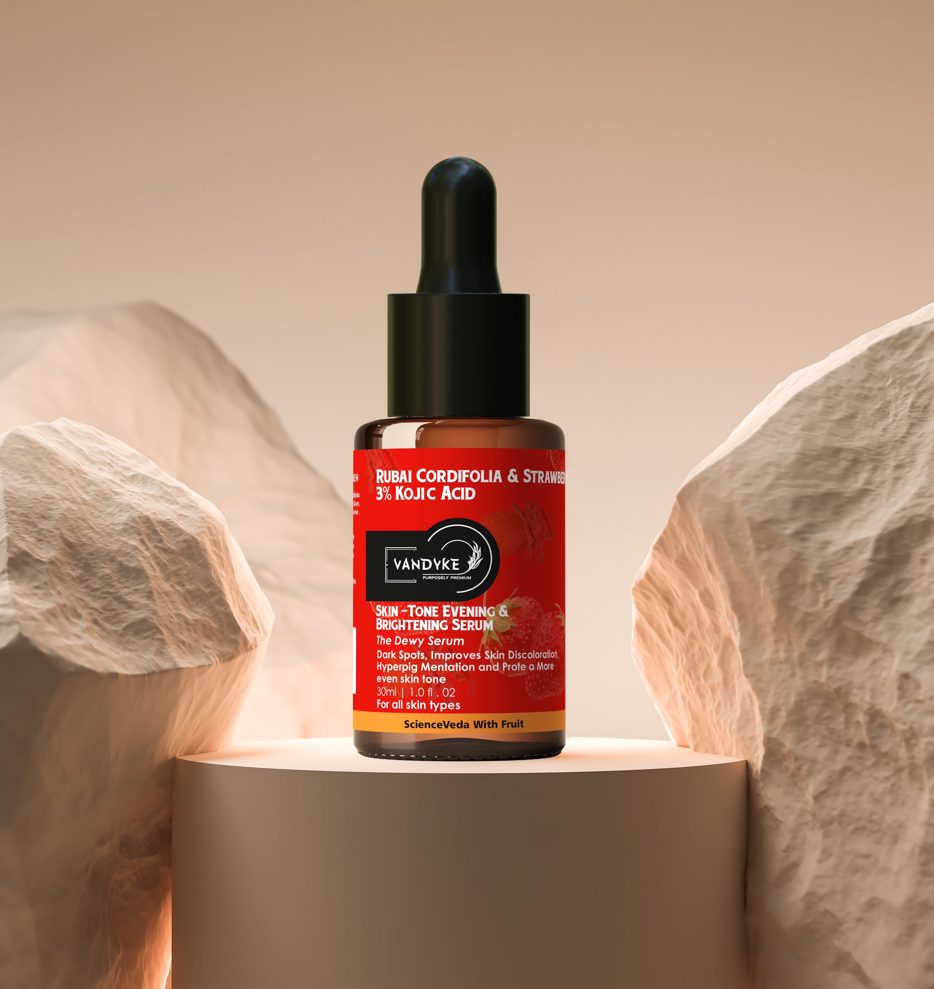 Vandyke Rubai Cordifolia & Strawberry With 3% Kojic Acid Face Serum 30ml