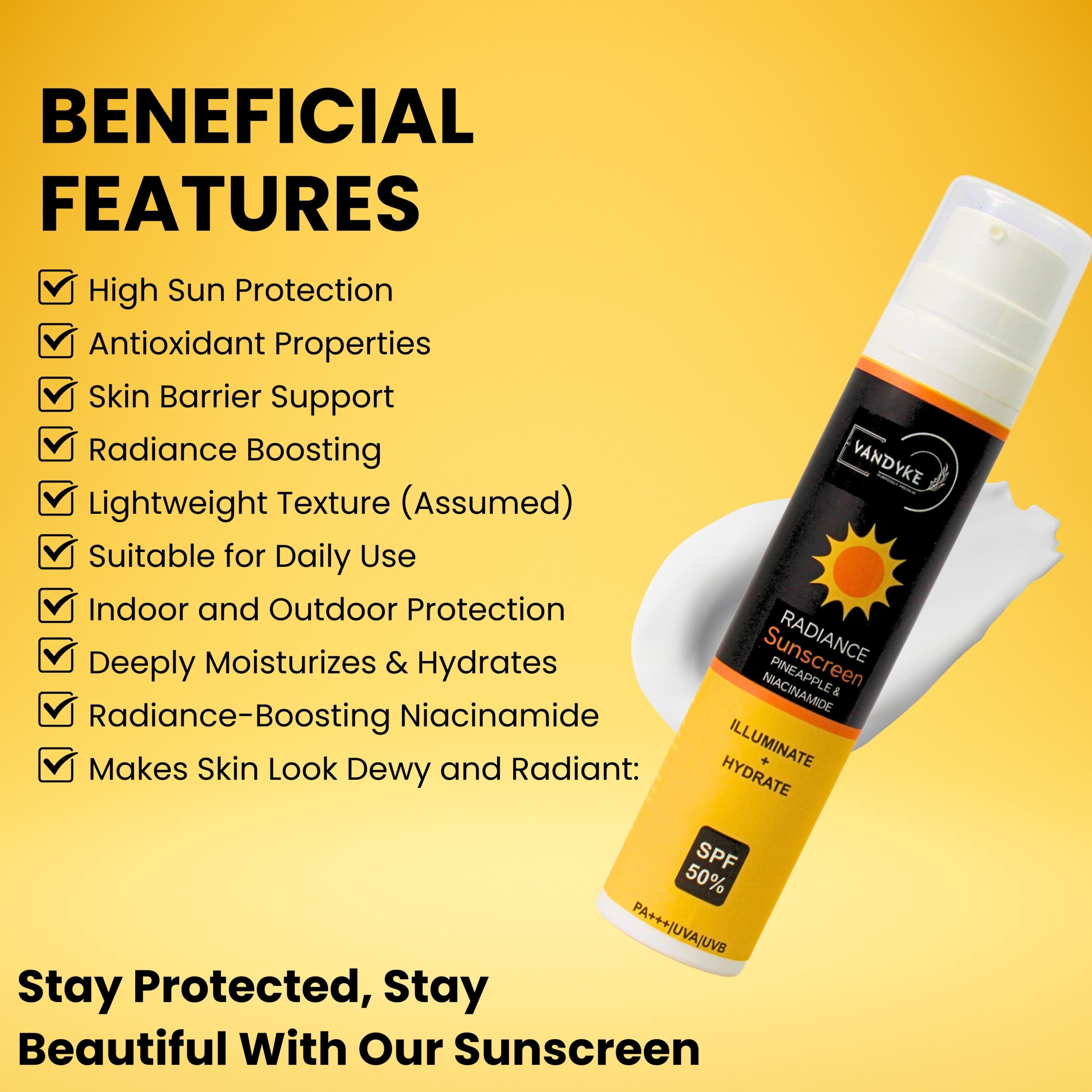 pineapple niacinamide sunscreen - Vandyke