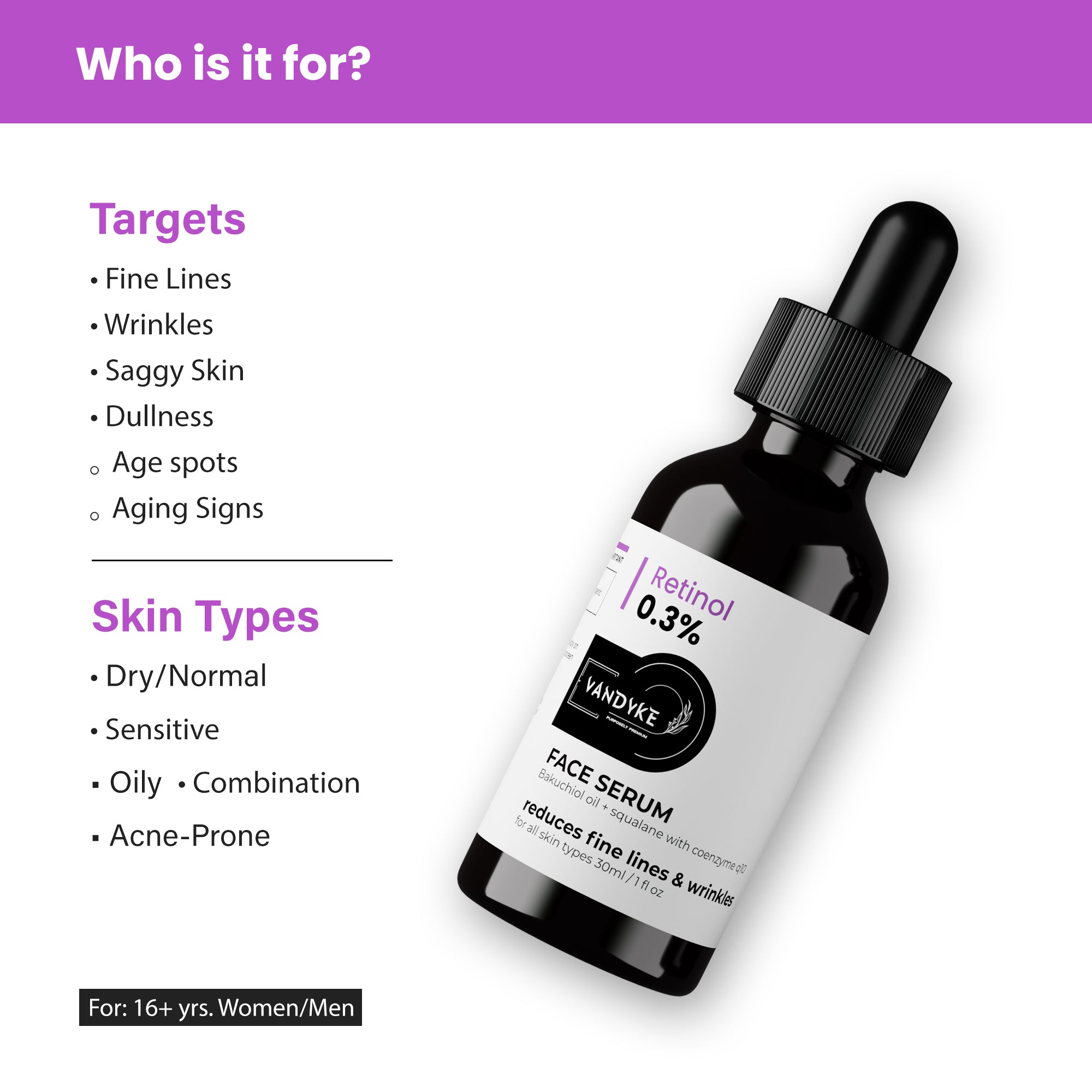 Retinol 0.3% Face Serum - Vandyke