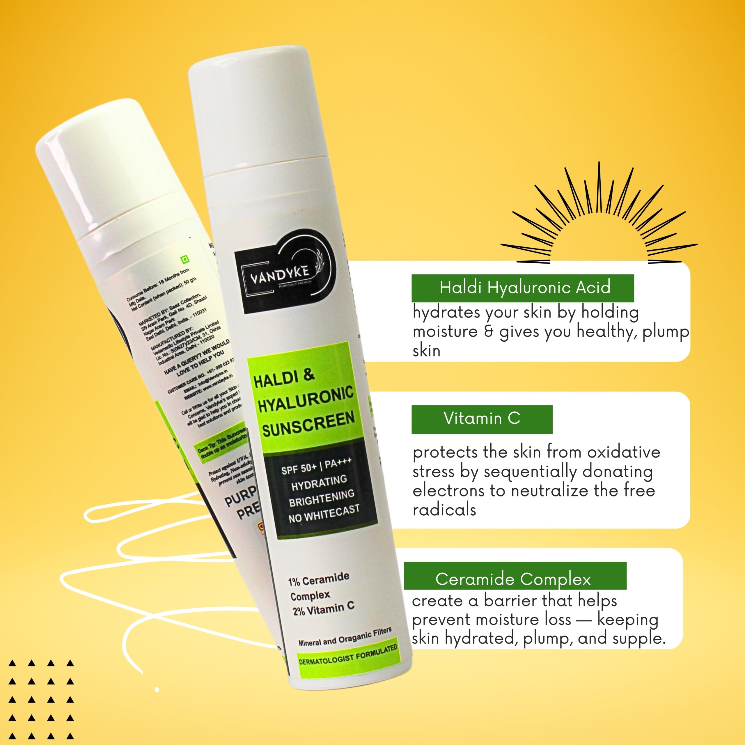 vandyke haldi & hyaluronic sunscreen