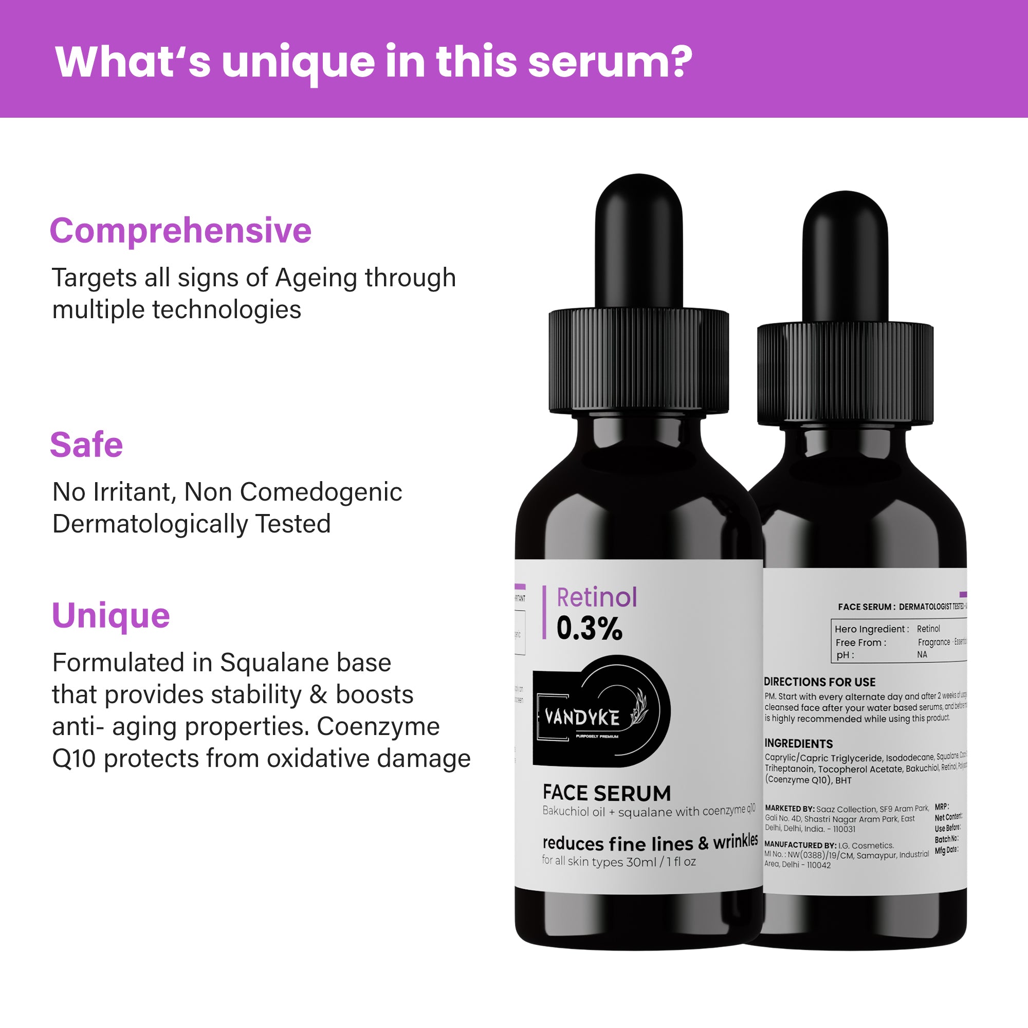 Retinol 0.3% Face Serum - Vandyke