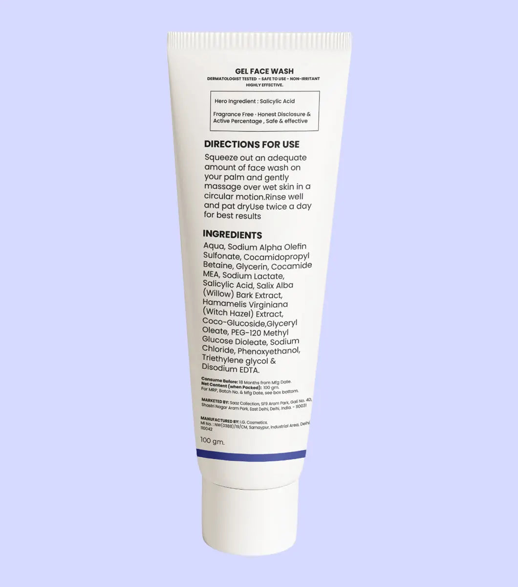Salicylic Acid 1% Gel Face Wash - Vandyke