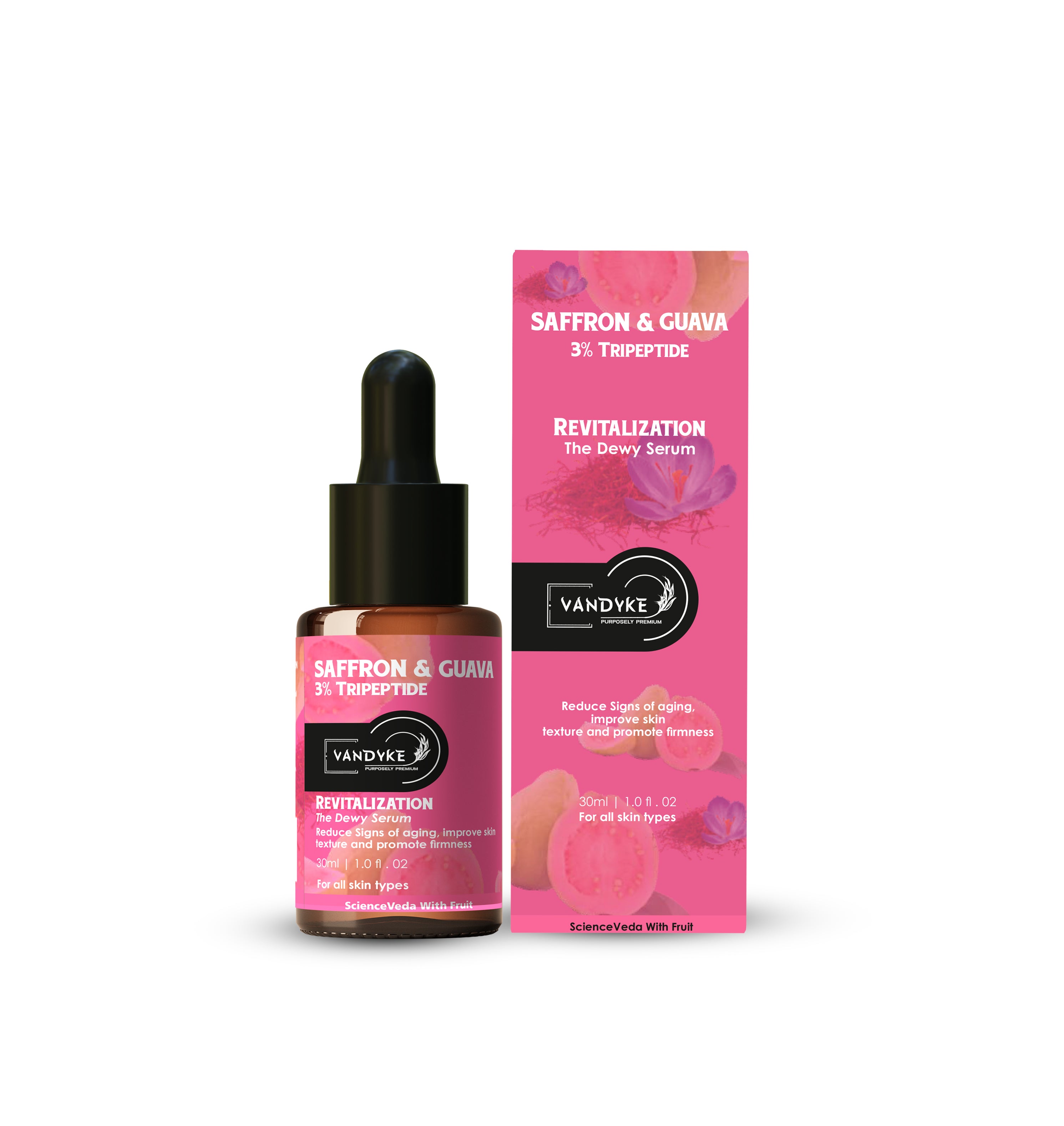 Vandyke Saffron & Guava With 3% Tripeptide Face Serum 30ML