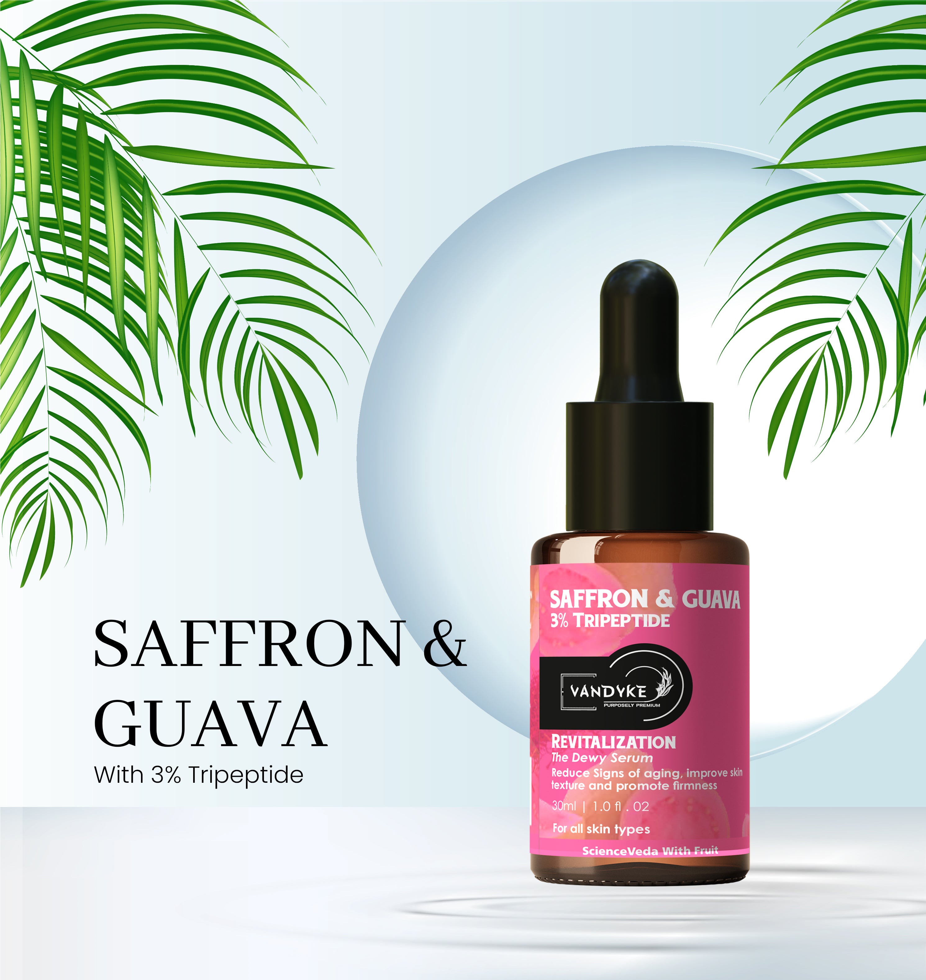 Vandyke Saffron & Guava With 3% Tripeptide Face Serum 30ML