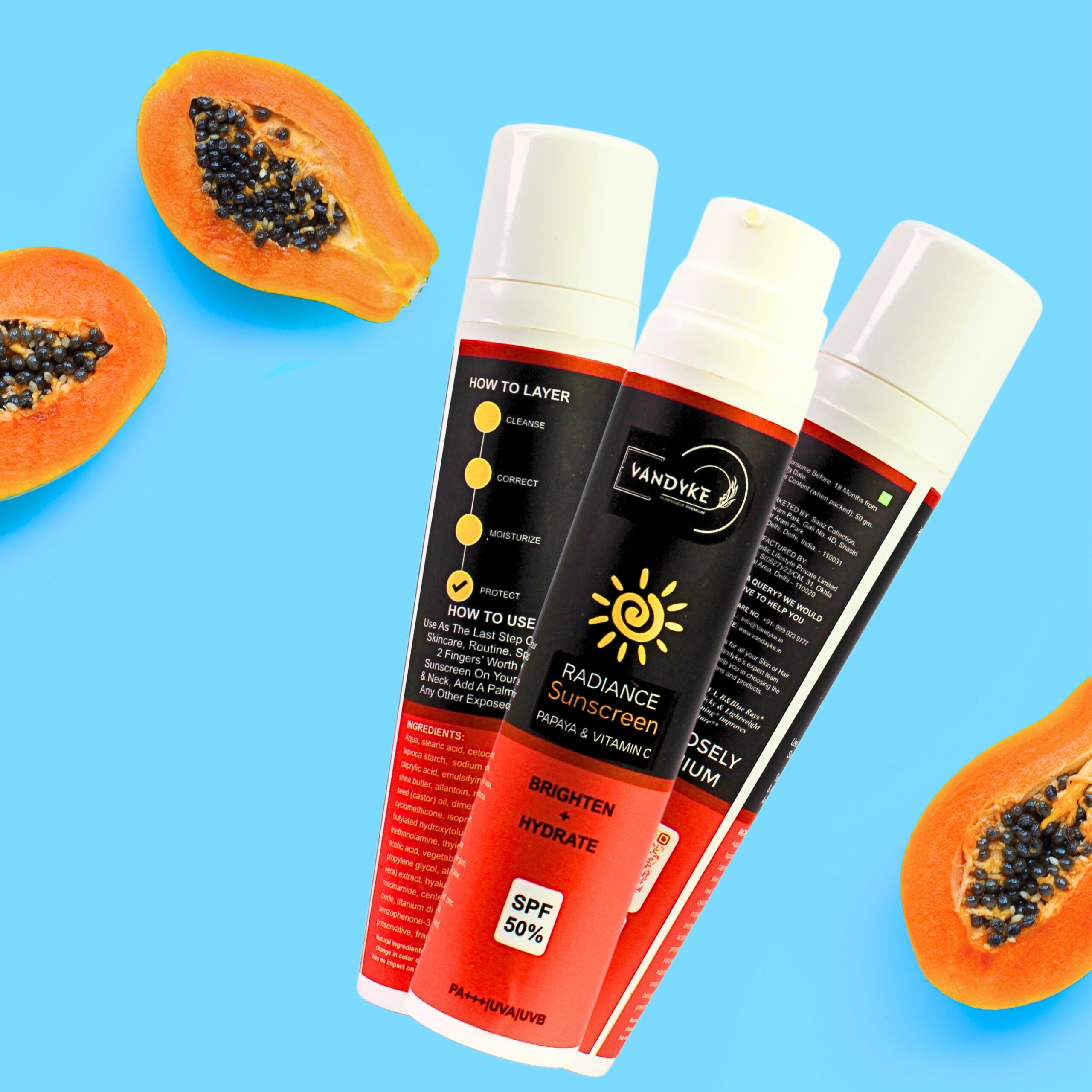 Radience Sunscreen Papaya & Vitamin c - Vandyke