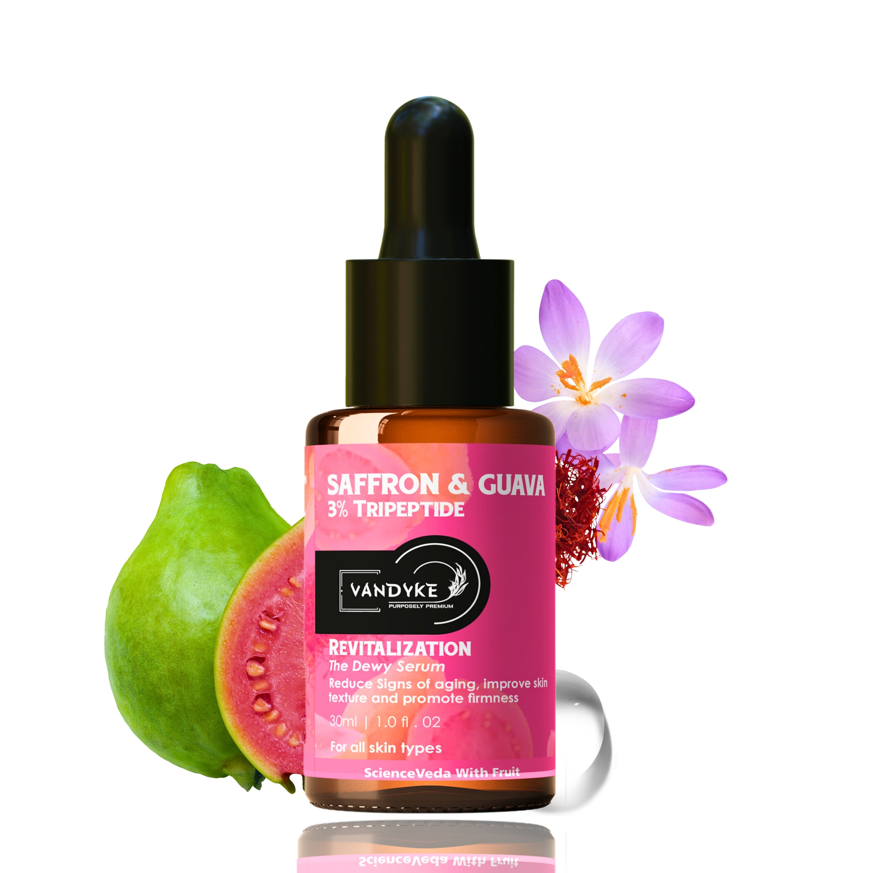 Vandyke Saffron & Guava With 3% Tripeptide Face Serum 30ML