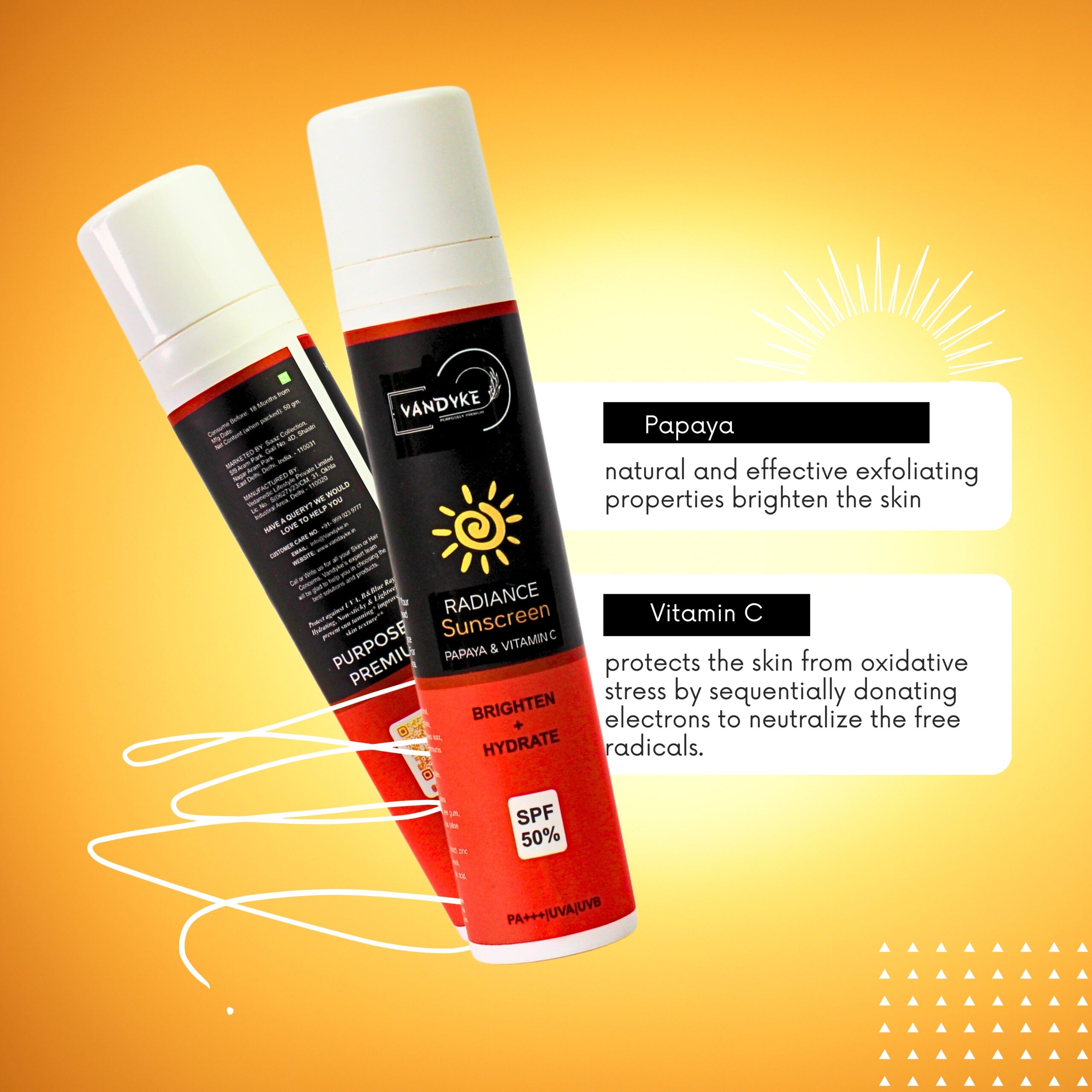 Radience Sunscreen Papaya & Vitamin c - Vandyke