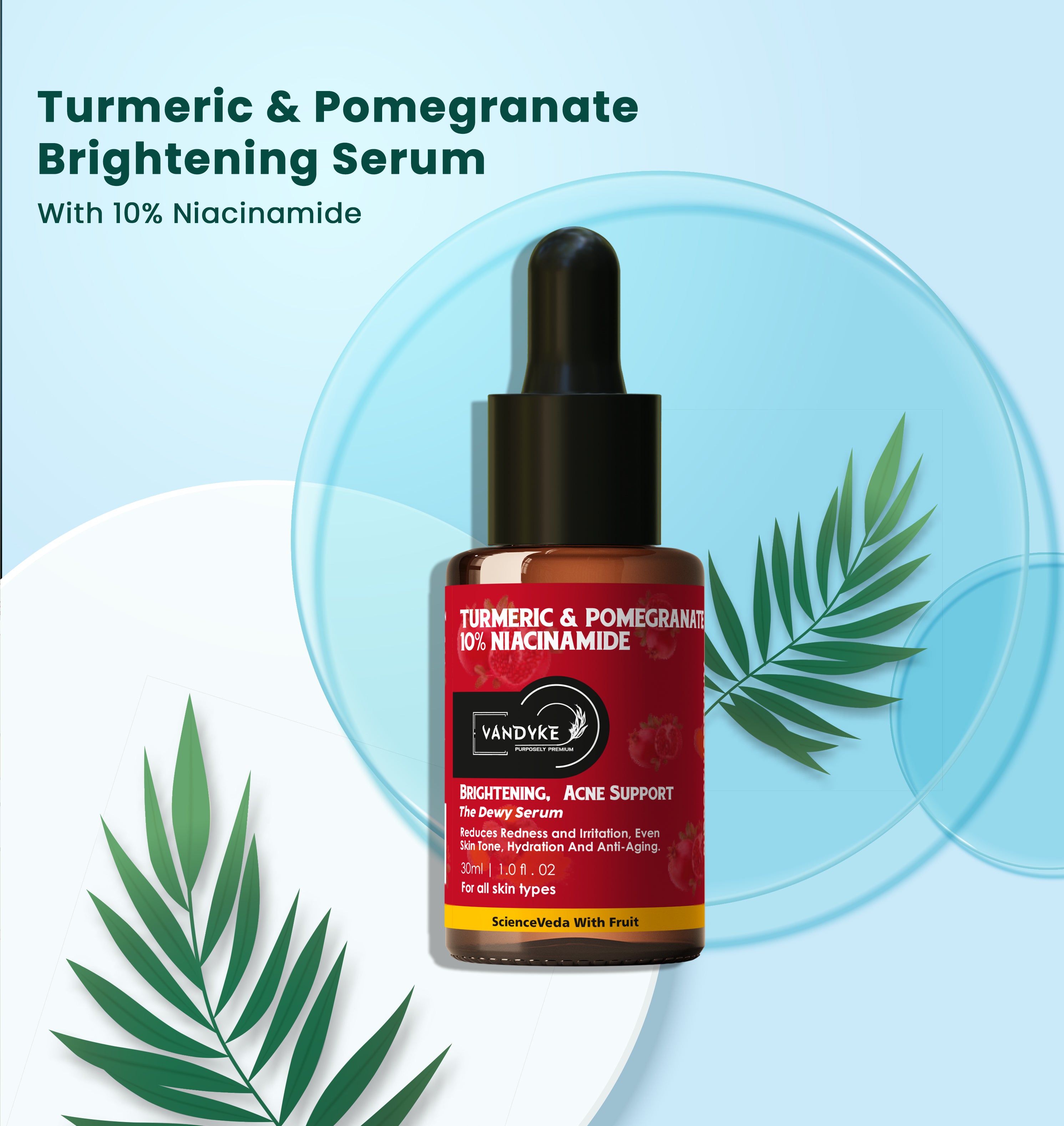 Vandyke Turmeric & Pomegranate with 10% Niacinamide Face Serum 30ml