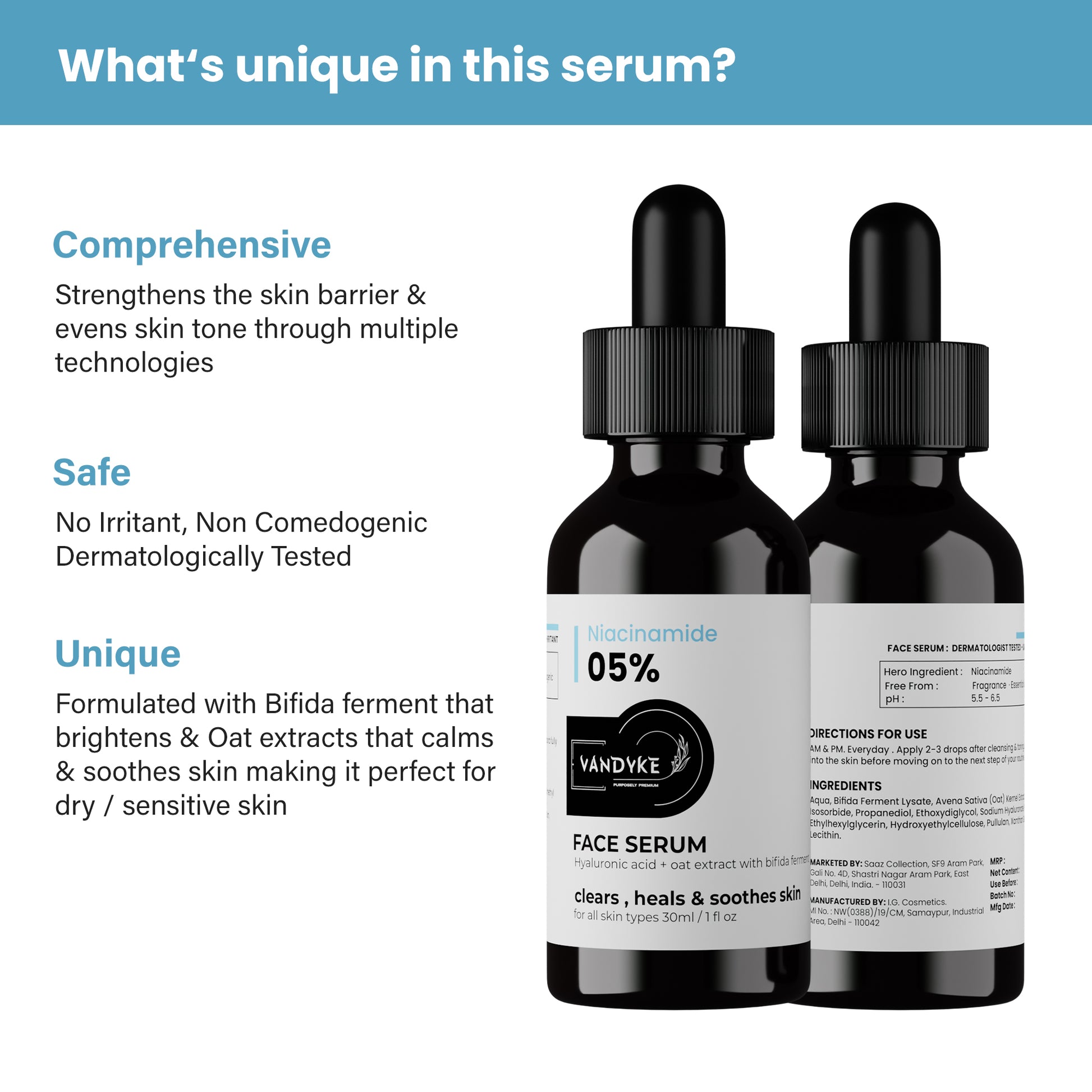 Niacinamide 05% Face Serum - Vandyke