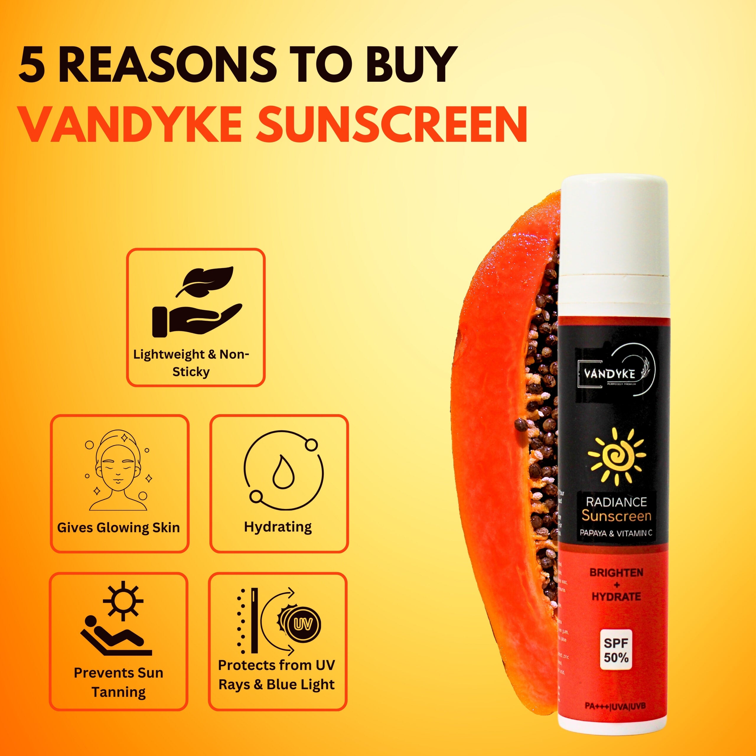 Radience Sunscreen Papaya & Vitamin c - Vandyke