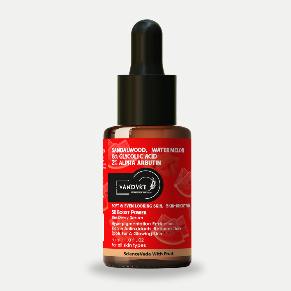 Vandyke Sandalwood & Watermelon With 8% Glycolic Acid, 2% Alpha Arbutin Face Serum 30ML