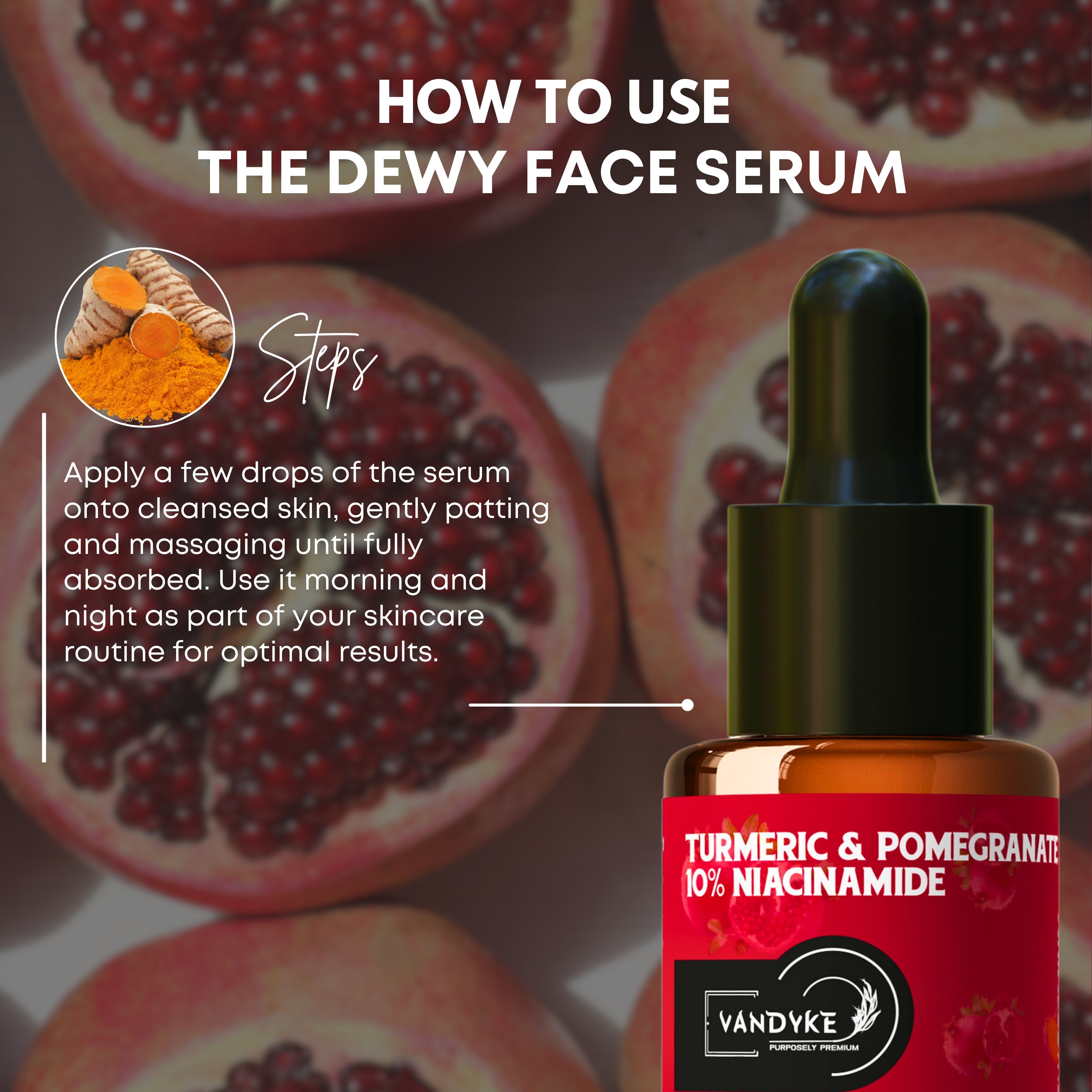 Vandyke Turmeric & Pomegranate with 10% Niacinamide Face Serum 30ml