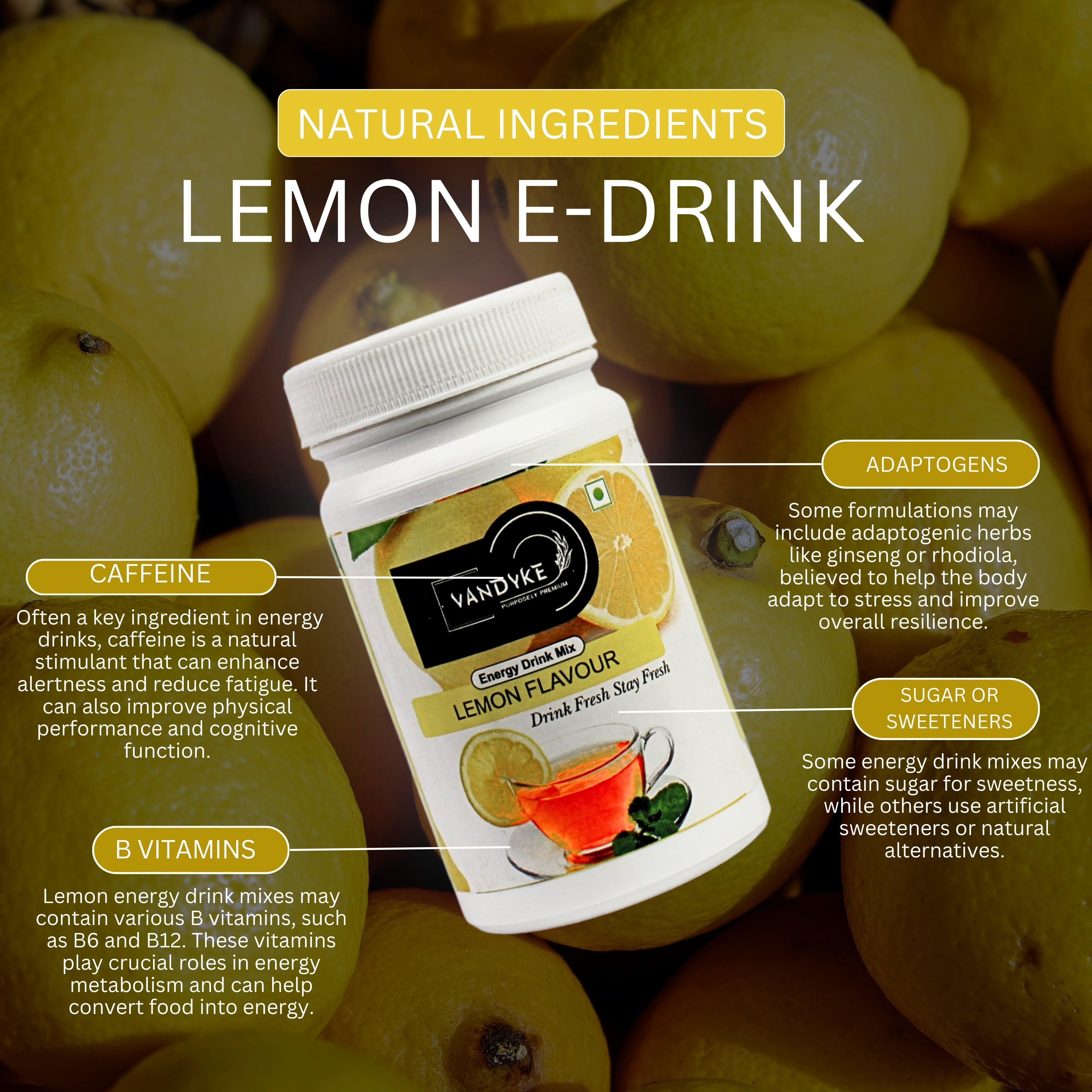 Vandyke Lemon Energy Drink 50g